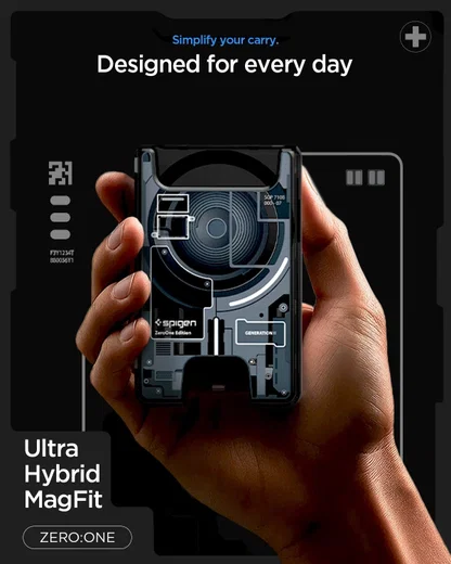 Spigen Ultra Hybrid Wallet met MagSafe iPhone Zero One Zwart afbeelding 2