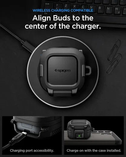 Spigen Lock Fit Samsung Galaxy Buds 4 / 4 Pro Hoesje Zwart afbeelding 7