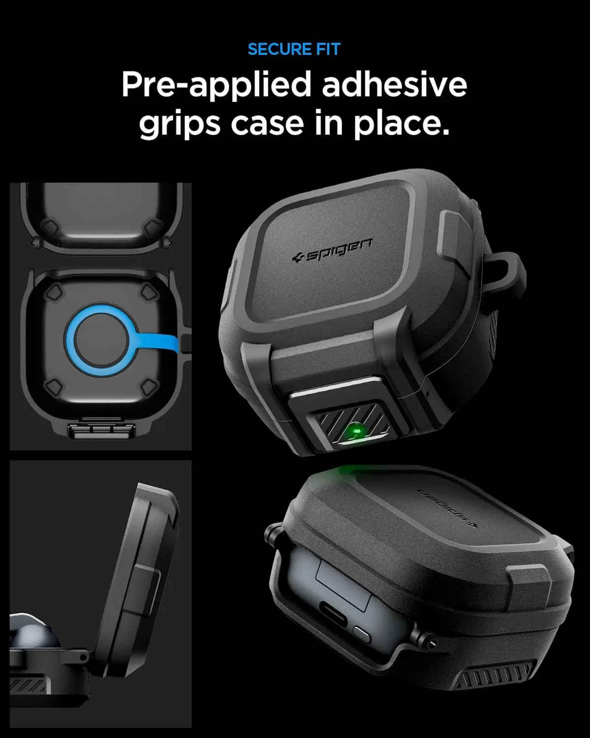 Spigen Lock Fit Samsung Galaxy Buds 4 / 4 Pro Hoesje Zwart afbeelding 5