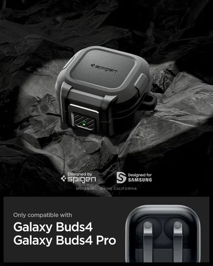 Spigen Lock Fit Samsung Galaxy Buds 4 / 4 Pro Hoesje Zwart afbeelding 2