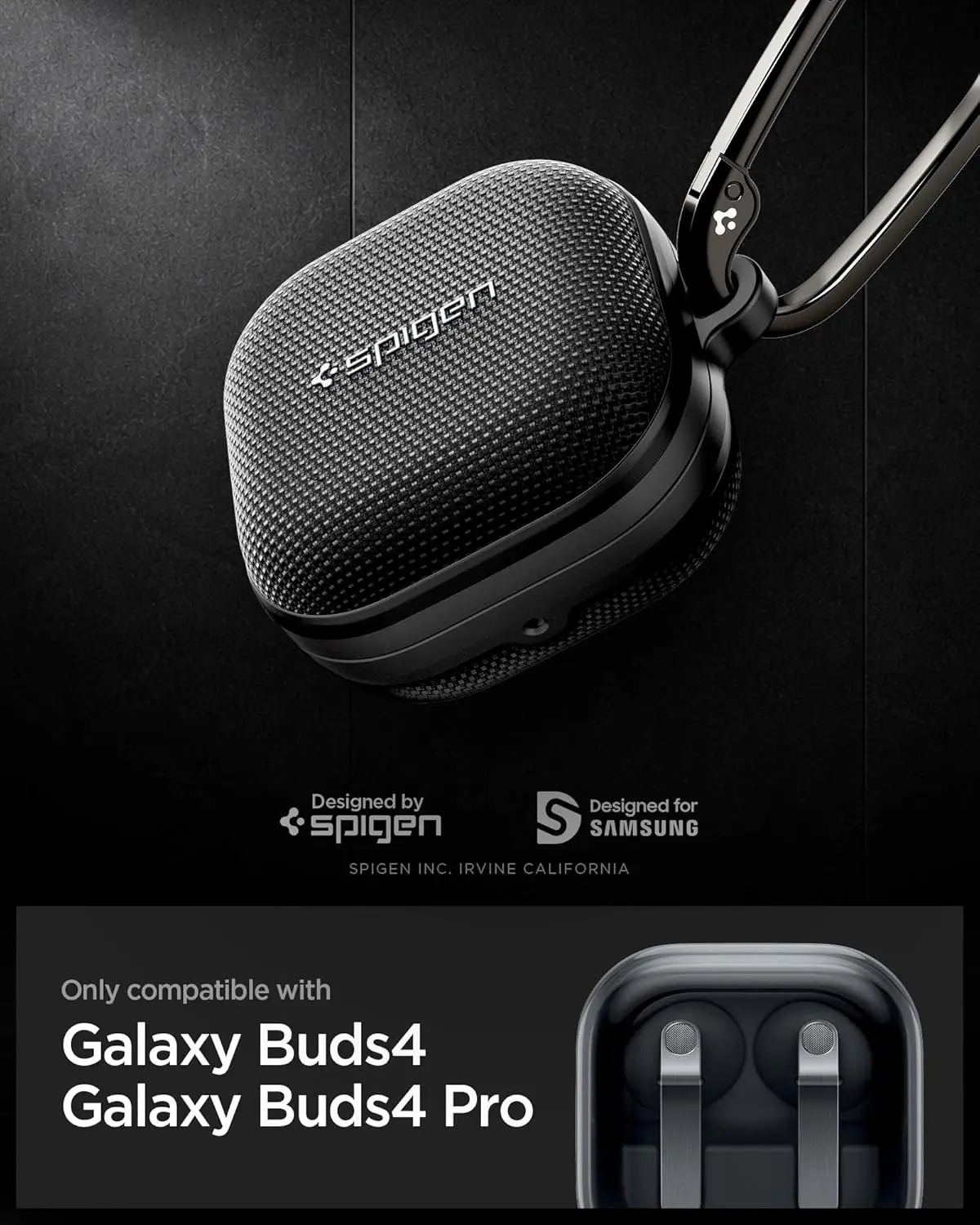 Spigen Classic Fit Samsung Galaxy Buds 4 / Buds 4 Pro Hoesje Zwart afbeelding 2