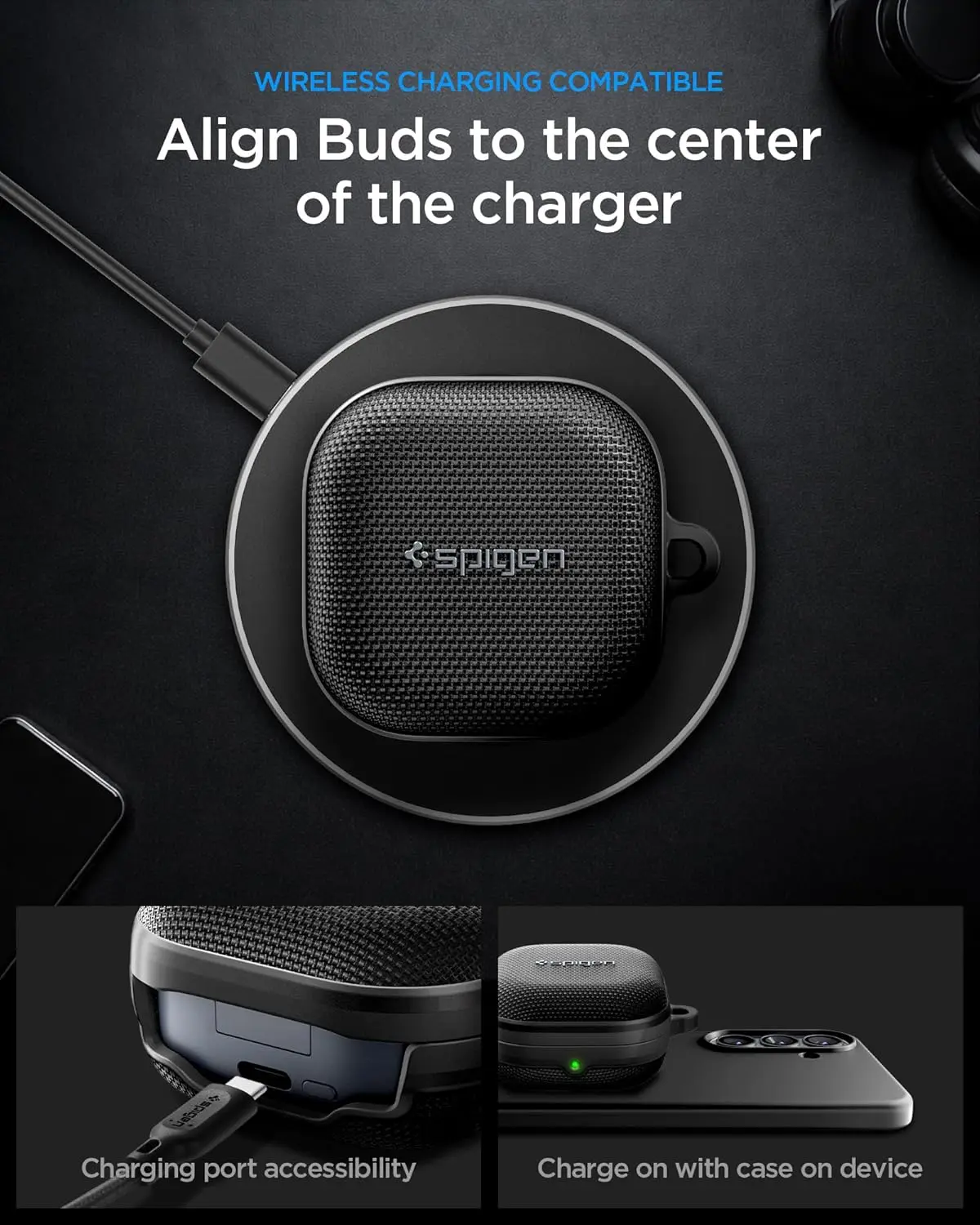 Spigen Classic Fit Samsung Galaxy Buds 4 / Buds 4 Pro Hoesje Zwart afbeelding 6