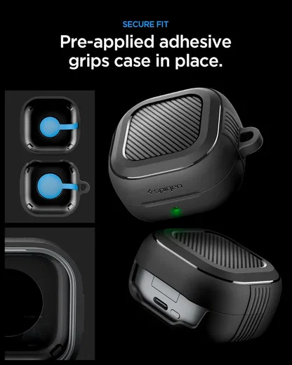 Spigen Galaxy Buds 4 / Buds 4 Pro Hoesje Rugged Armor Beschermcase Zwart afbeelding 6