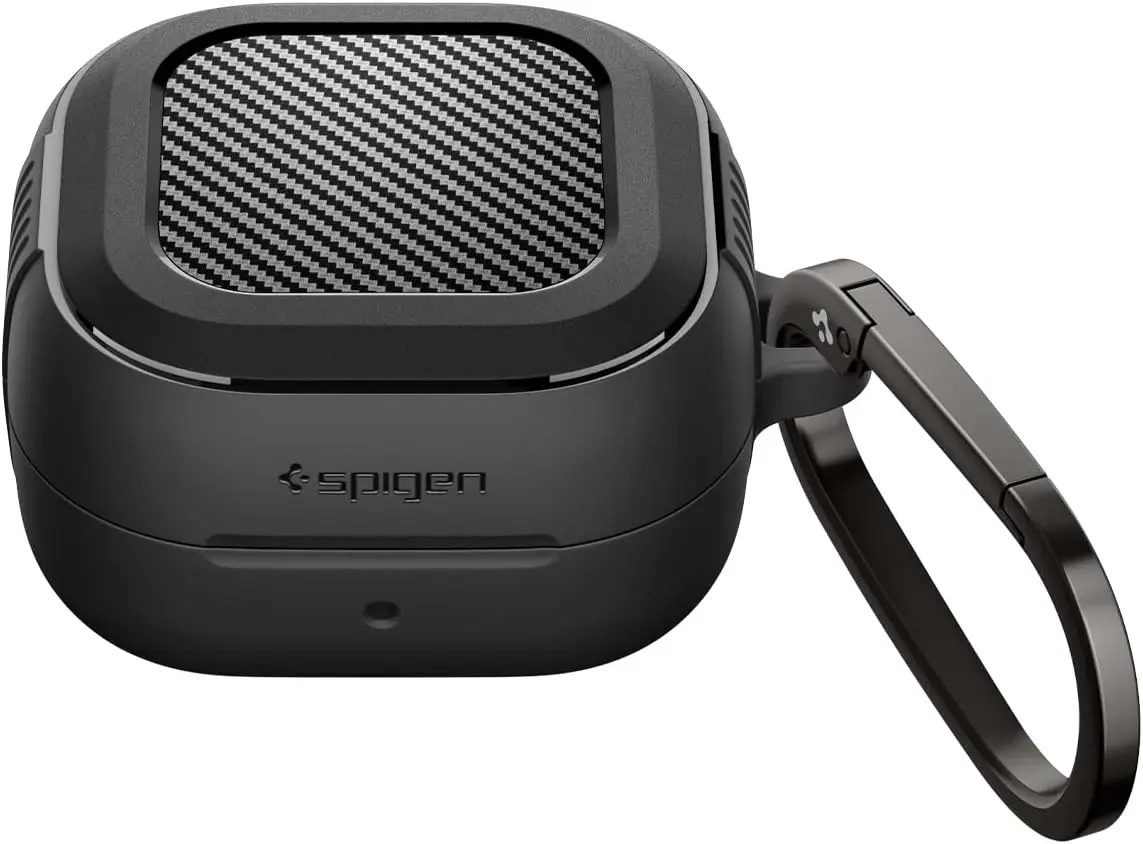 Spigen Galaxy Buds 4 / Buds 4 Pro Hoesje Rugged Armor Beschermcase Zwart afbeelding 2