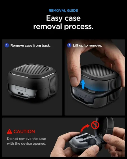 Spigen Galaxy Buds 4 / Buds 4 Pro Hoesje Rugged Armor Beschermcase Zwart afbeelding 8
