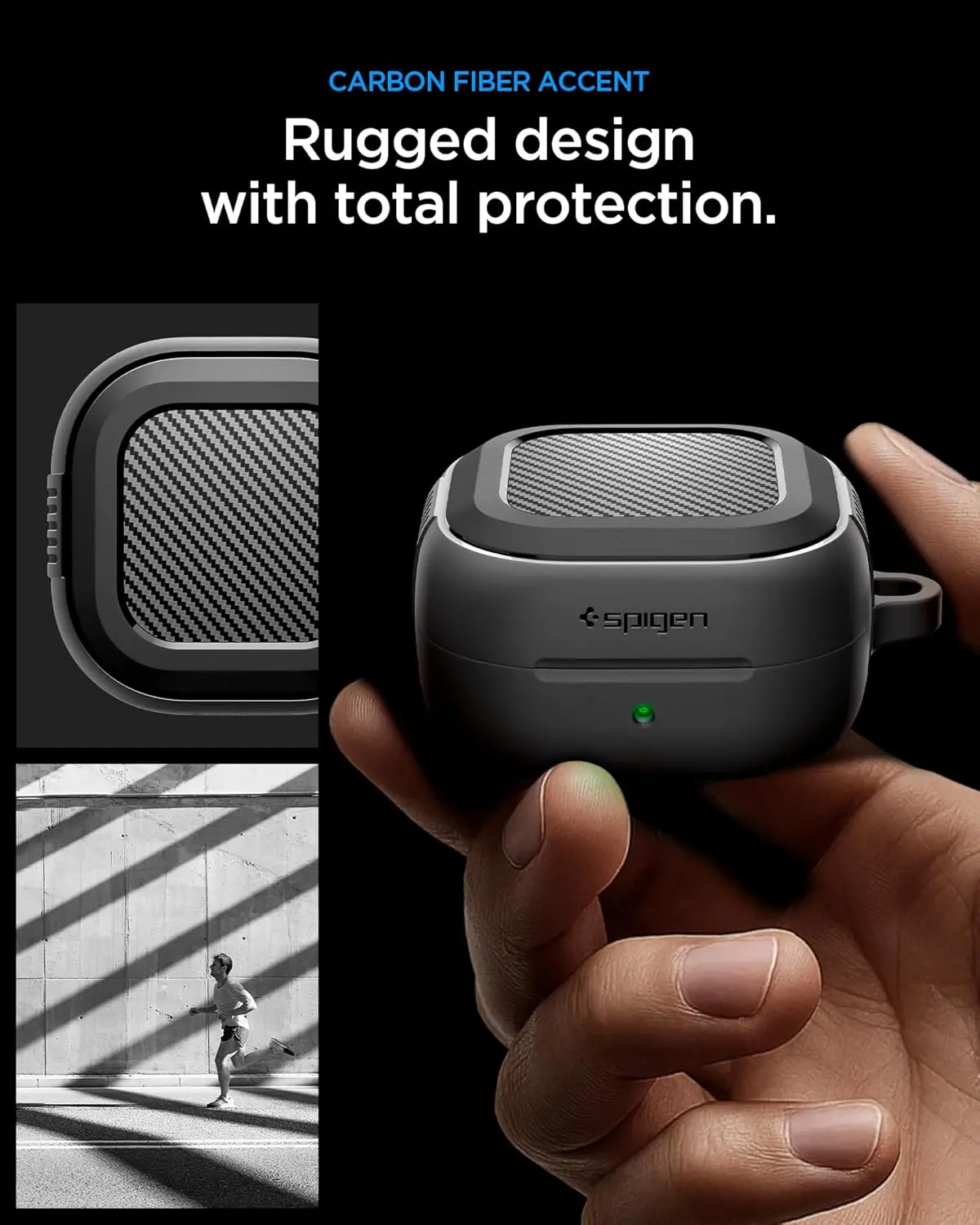 Spigen Galaxy Buds 4 / Buds 4 Pro Hoesje Rugged Armor Beschermcase Zwart afbeelding 4