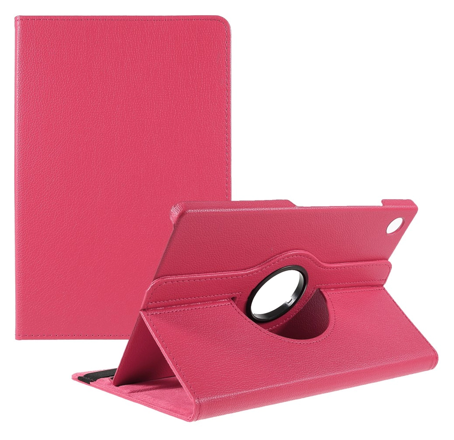 Samsung Galaxy Tab A11 Plus Hoes 360° Draaibare Book Case Rood Roze afbeelding 1