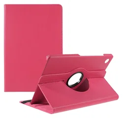 Samsung Galaxy Tab A11 Plus Hoes 360° Draaibare Book Case Rood Roze afbeelding