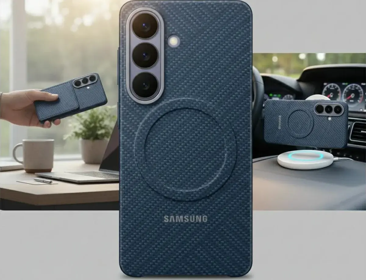 Origineel Samsung Galaxy S26 Hoesje Carbon Magnet Back Cover Blauw afbeelding 3