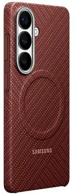 Origineel Samsung Galaxy S26 Hoesje Carbon Magnet Back Cover Rood afbeelding 2