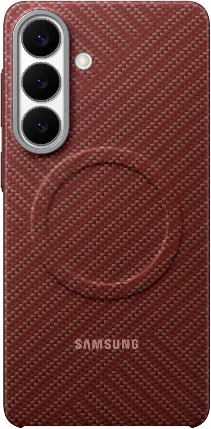 Origineel Samsung Galaxy S26 Plus Hoesje Carbon Magnet Back Cover Rood afbeelding 1