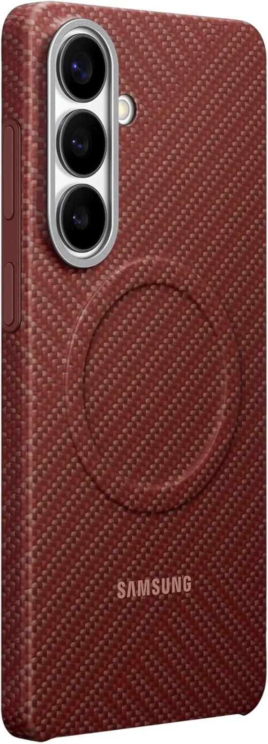 Origineel Samsung Galaxy S26 Plus Hoesje Carbon Magnet Back Cover Rood afbeelding 2