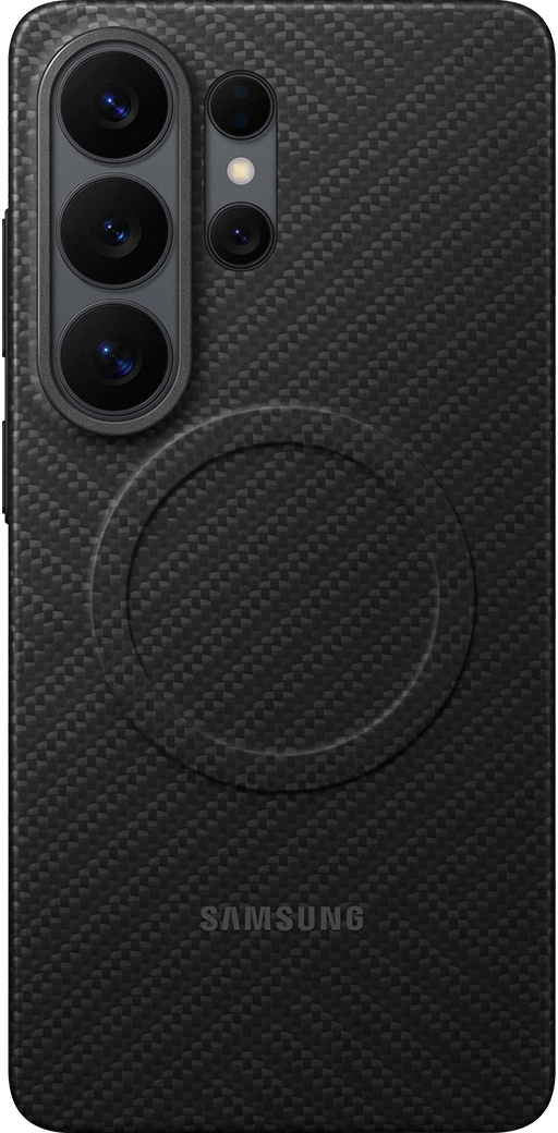 Origineel Samsung Galaxy S26 Ultra Hoesje Carbon Magnet Back Cover Zwart afbeelding 1