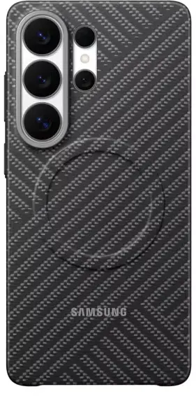 Origineel Samsung Galaxy S26 Ultra Hoesje Carbon Magnet Back Cover Grijs afbeelding 1