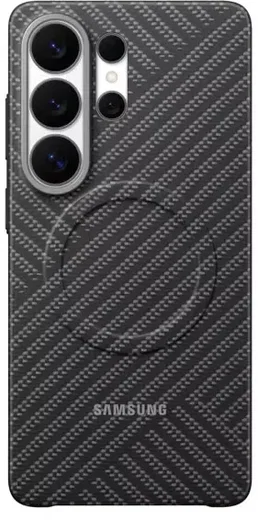 Origineel Samsung Galaxy S26 Ultra Hoesje Carbon Magnet Back Cover Grijs afbeelding 1