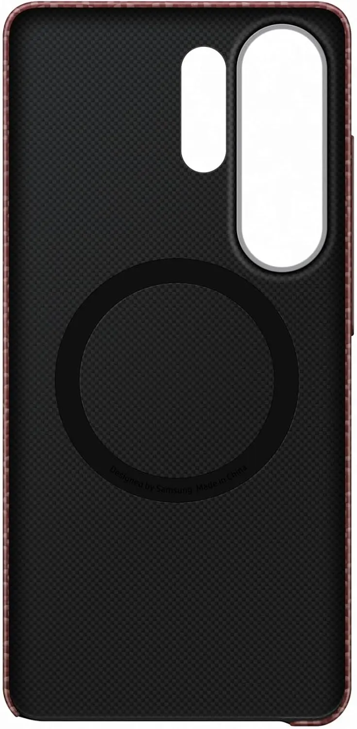 Origineel Samsung Galaxy S26 Ultra Hoesje Carbon Magnet Back Cover Rood afbeelding 5