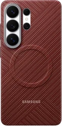 Origineel Samsung Galaxy S26 Ultra Hoesje Carbon Magnet Back Cover Rood afbeelding