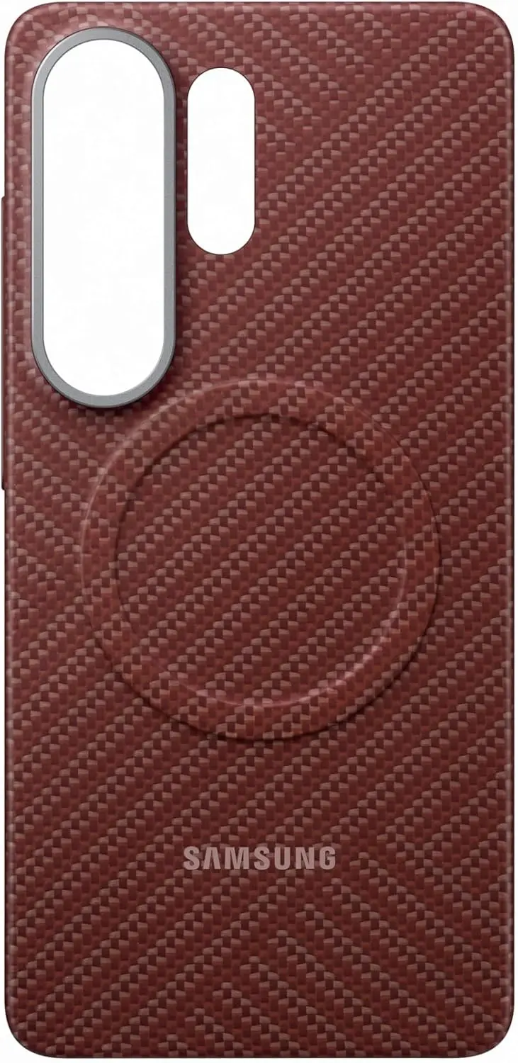 Origineel Samsung Galaxy S26 Ultra Hoesje Carbon Magnet Back Cover Rood afbeelding 3