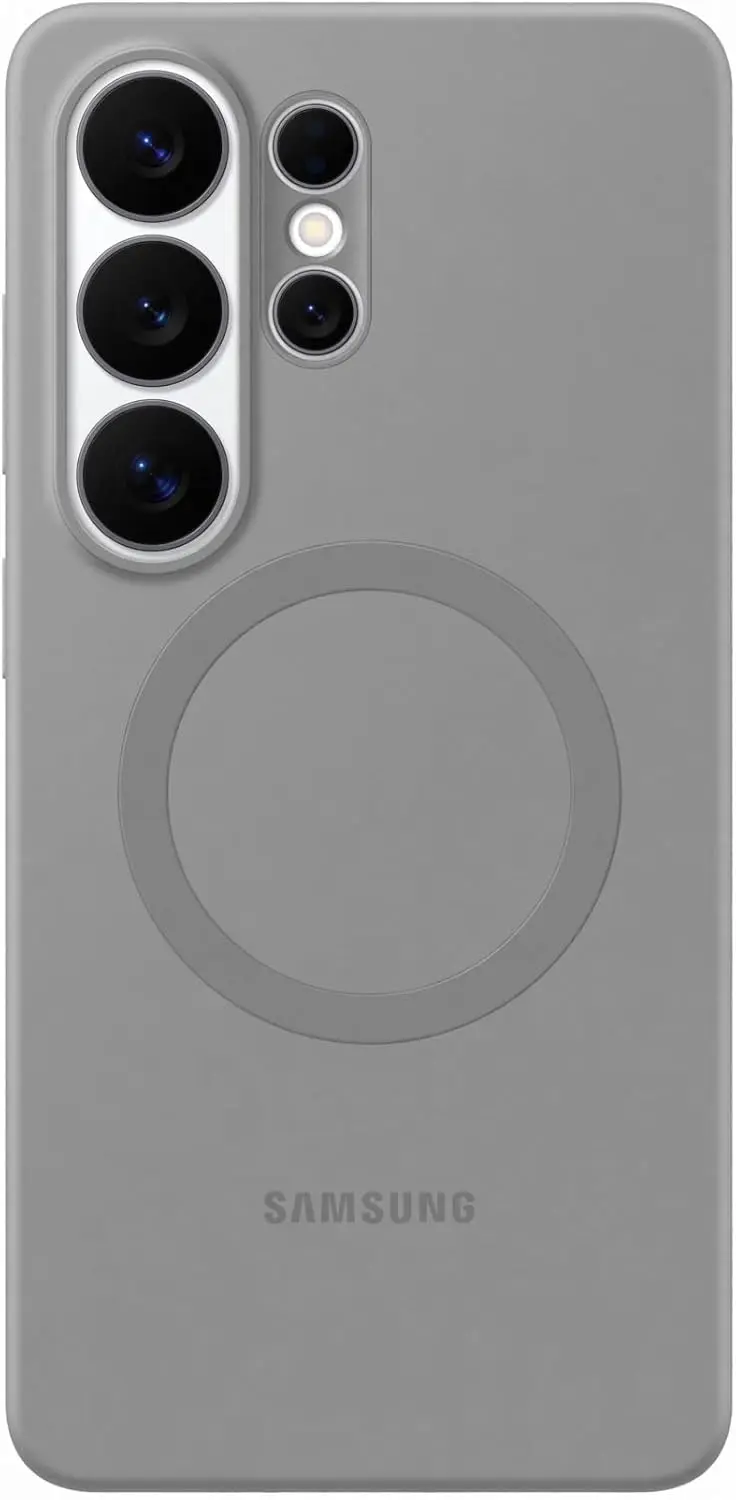 Origineel Samsung Galaxy S26 Ultra Hoesje Siliconen Magnet Back Cover Grijs afbeelding 1