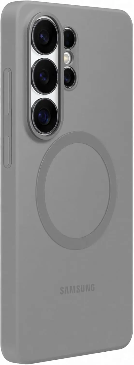 Origineel Samsung Galaxy S26 Ultra Hoesje Siliconen Magnet Back Cover Grijs afbeelding 2