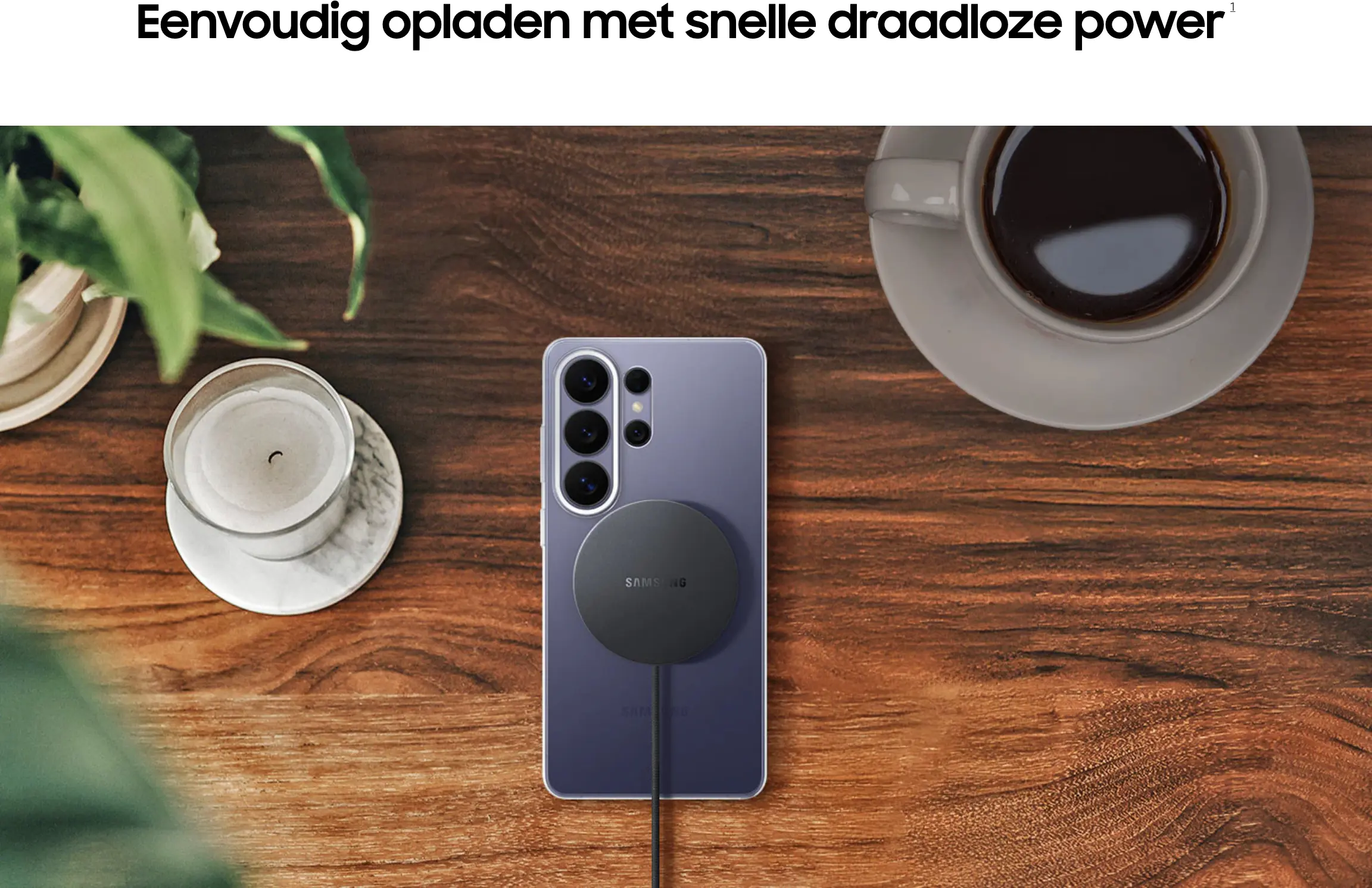 Originele Samsung Magnet Wireless Charger Qi2 25W Draadloze Oplader 1.5M Zwart afbeelding 3