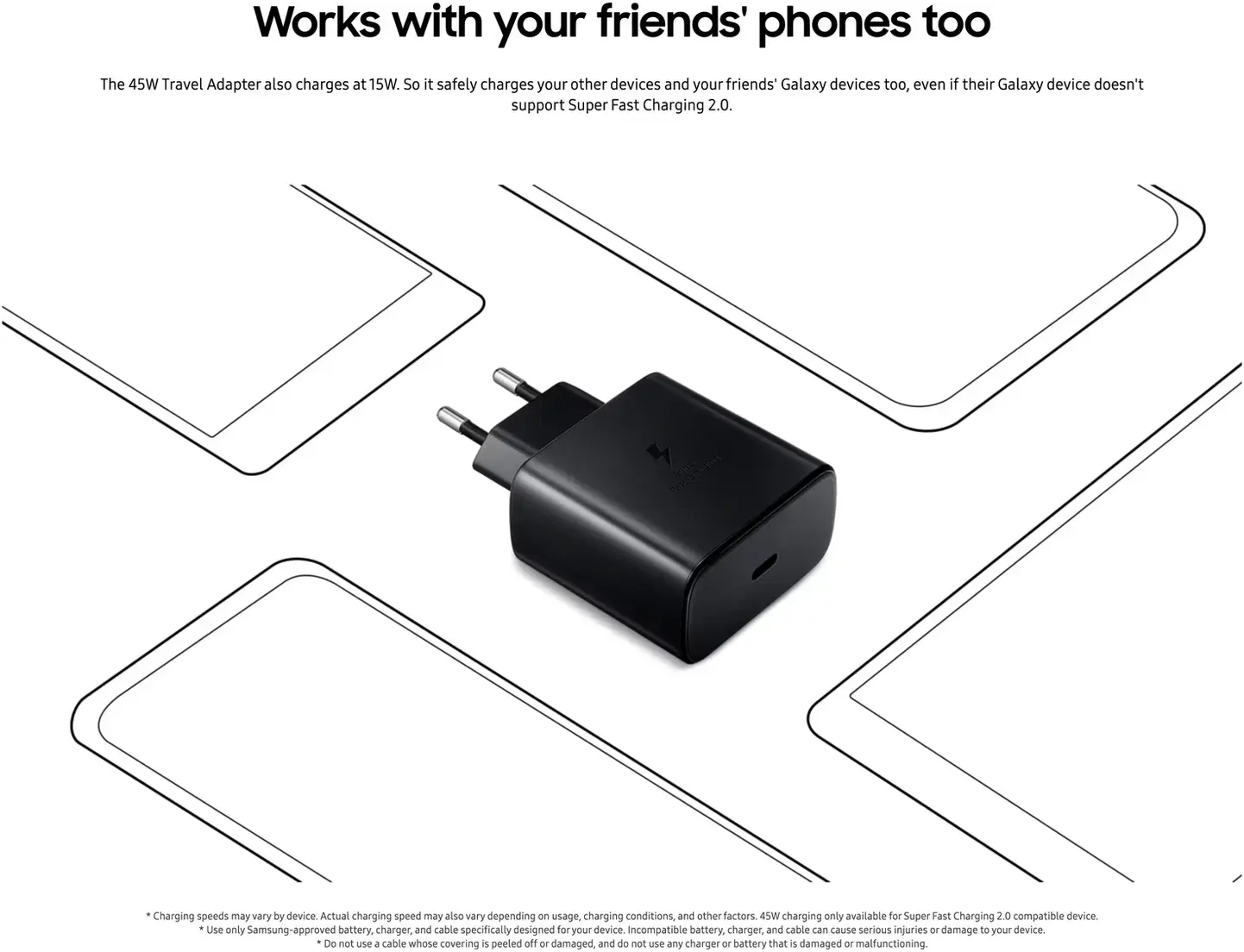 Originele Samsung 25W Draadloze Magnetische Oplader met 45W Power Adapter Zwart afbeelding 9