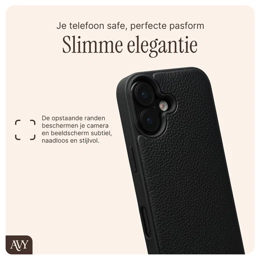 AVY Apple iPhone 16 - Classic Kit - Leather Zwart afbeelding 7