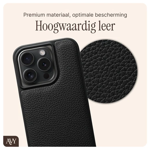 AVY Apple iPhone 15 Pro - Classic Kit - Leather Zwart afbeelding 6