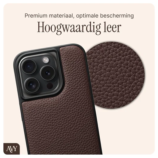 AVY Apple iPhone 15 Pro - Classic Kit - Leather Chocolate afbeelding 6