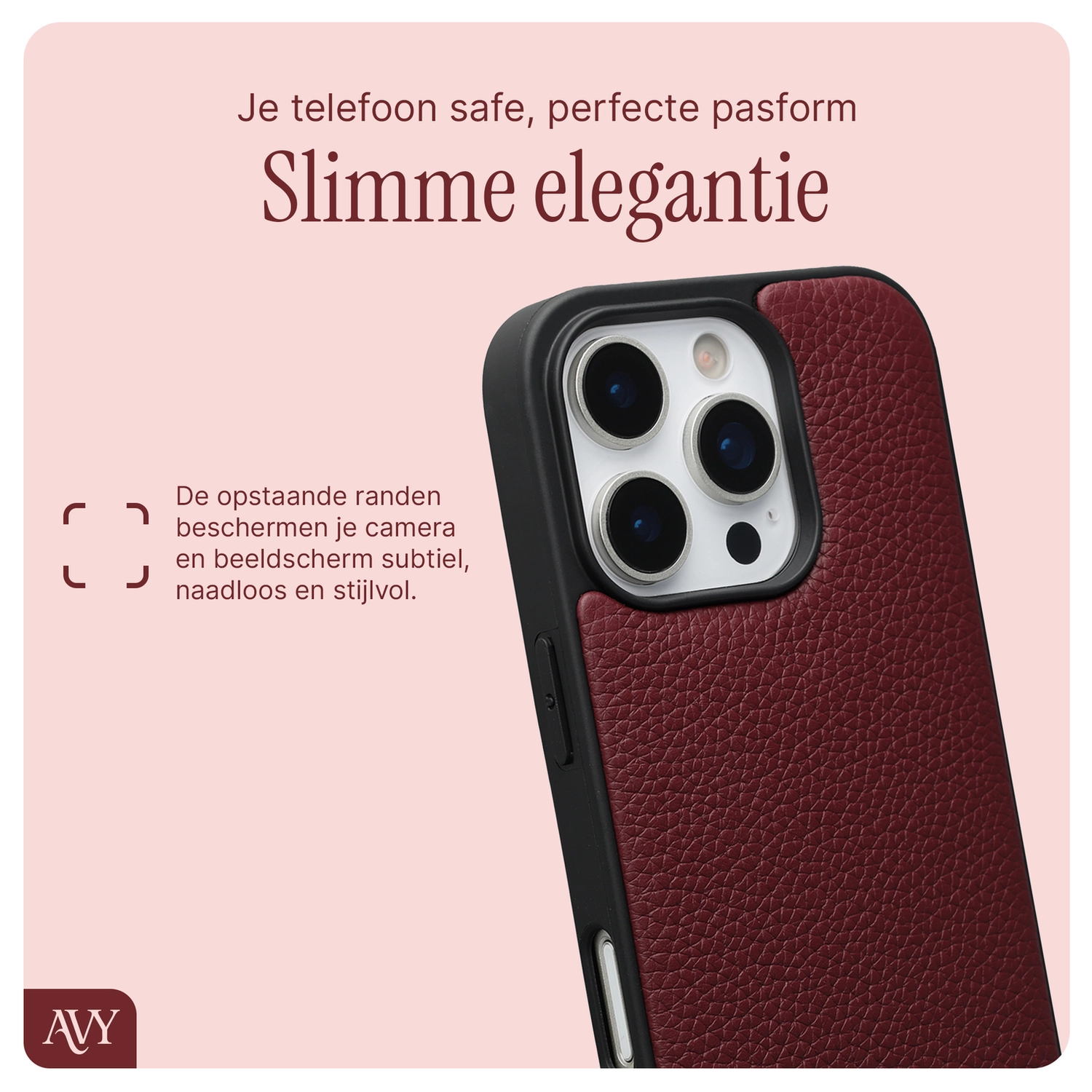 AVY Apple iPhone 16 Pro Max - Classic Kit - Leather Burgundy afbeelding 7