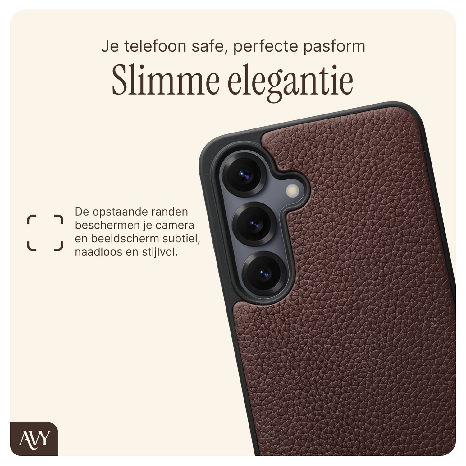 AVY Samsung S25 Plus / S24 Plus - Essential Kit - Chocolate - Short Leather afbeelding 6