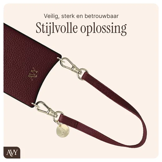 AVY Samsung S25 Plus / S24 Plus - Essential Kit - Burgundy - Short Leather afbeelding 8