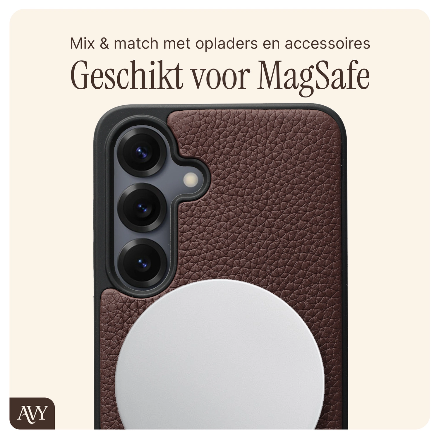 AVY Samsung Galaxy S25 / S24 - Essential Kit - Chocolate - Long Leather afbeelding 7