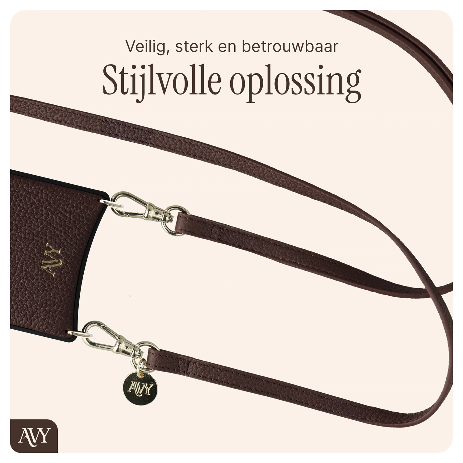 AVY Samsung Galaxy S25 / S24 - Essential Kit - Chocolate - Long Leather afbeelding 8