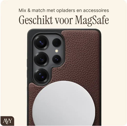 AVY Samsung Galaxy S25 Ultra - Essential Kit - Chocolate - Long Leather afbeelding 7