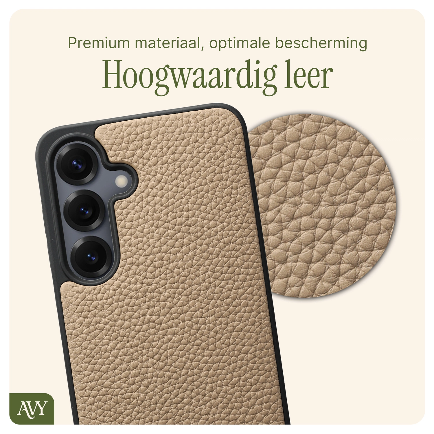 AVY Samsung Galaxy S25 / S24 - Essential Kit - Beige - Long Leather afbeelding 4