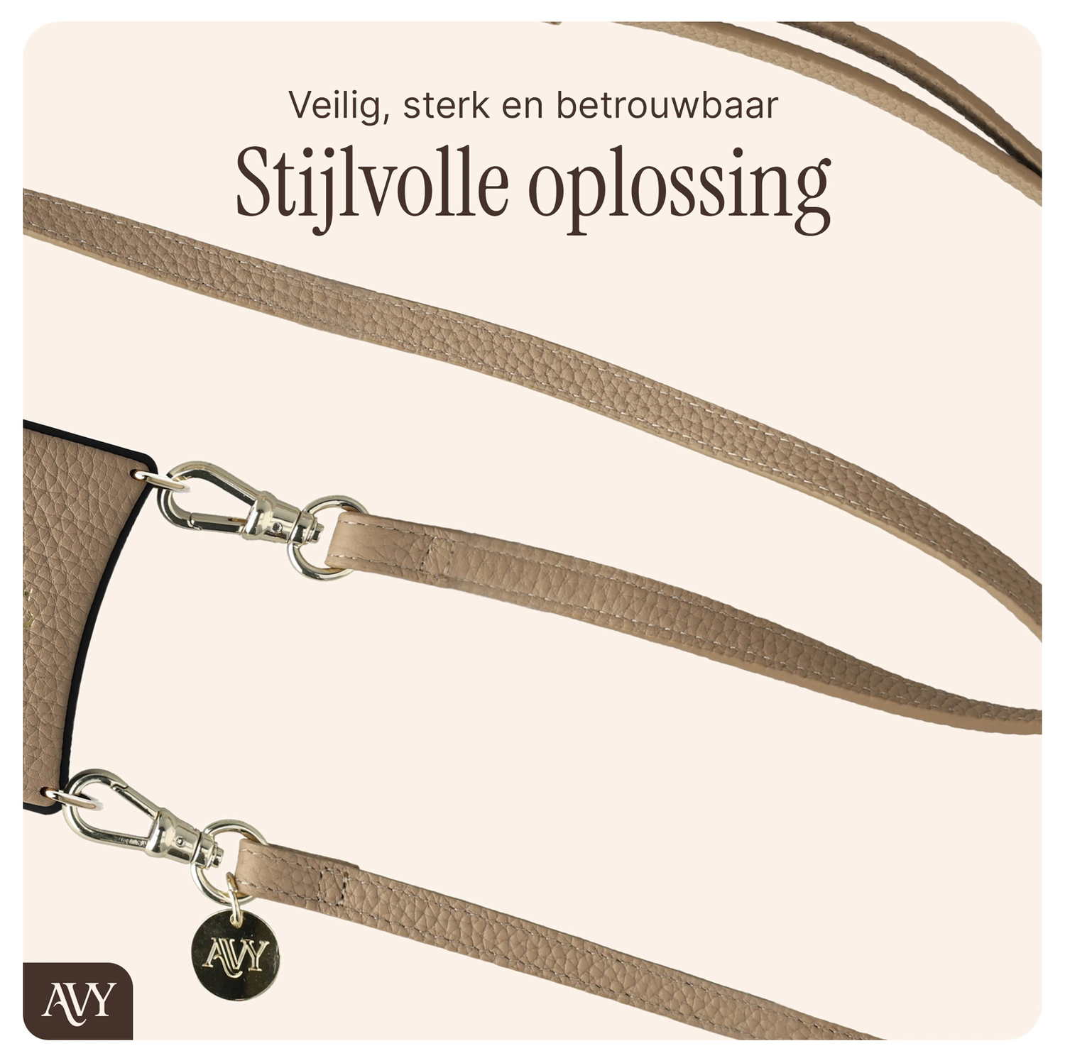 AVY Samsung S25 Plus / S24 Plus - Essential Kit - Beige - Long Leather afbeelding 7