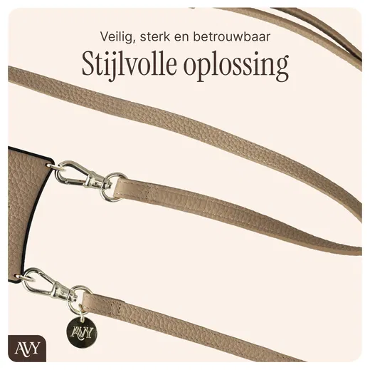 AVY Samsung S25 Plus / S24 Plus - Essential Kit - Beige - Long Leather afbeelding 7