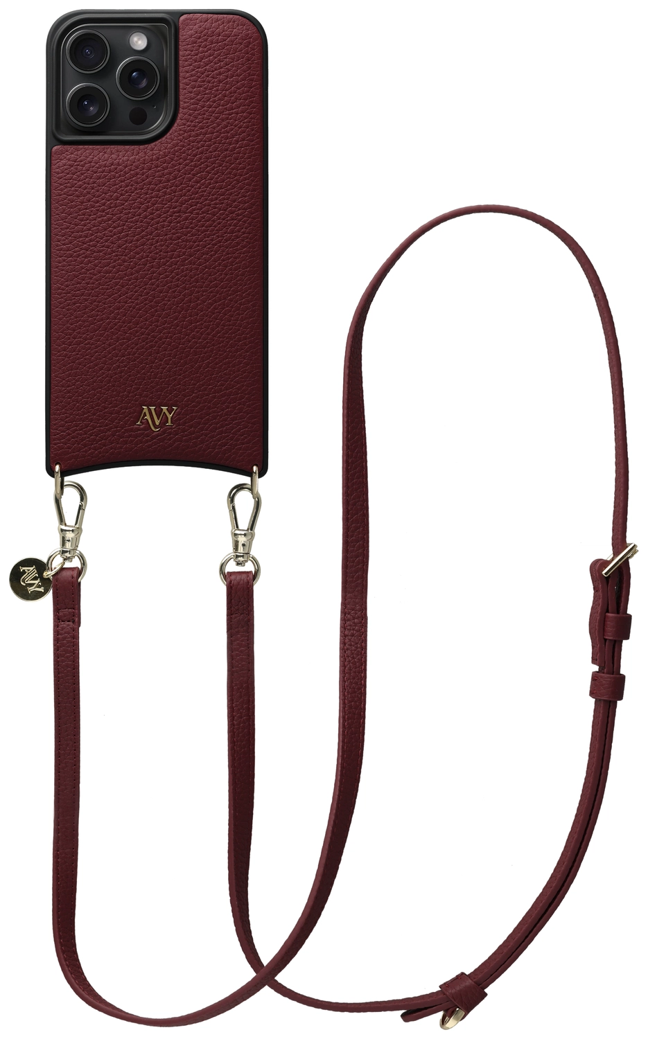 AVY Apple iPhone 15 Pro Max - Essential Kit - Burgundy - Long Leather afbeelding 1