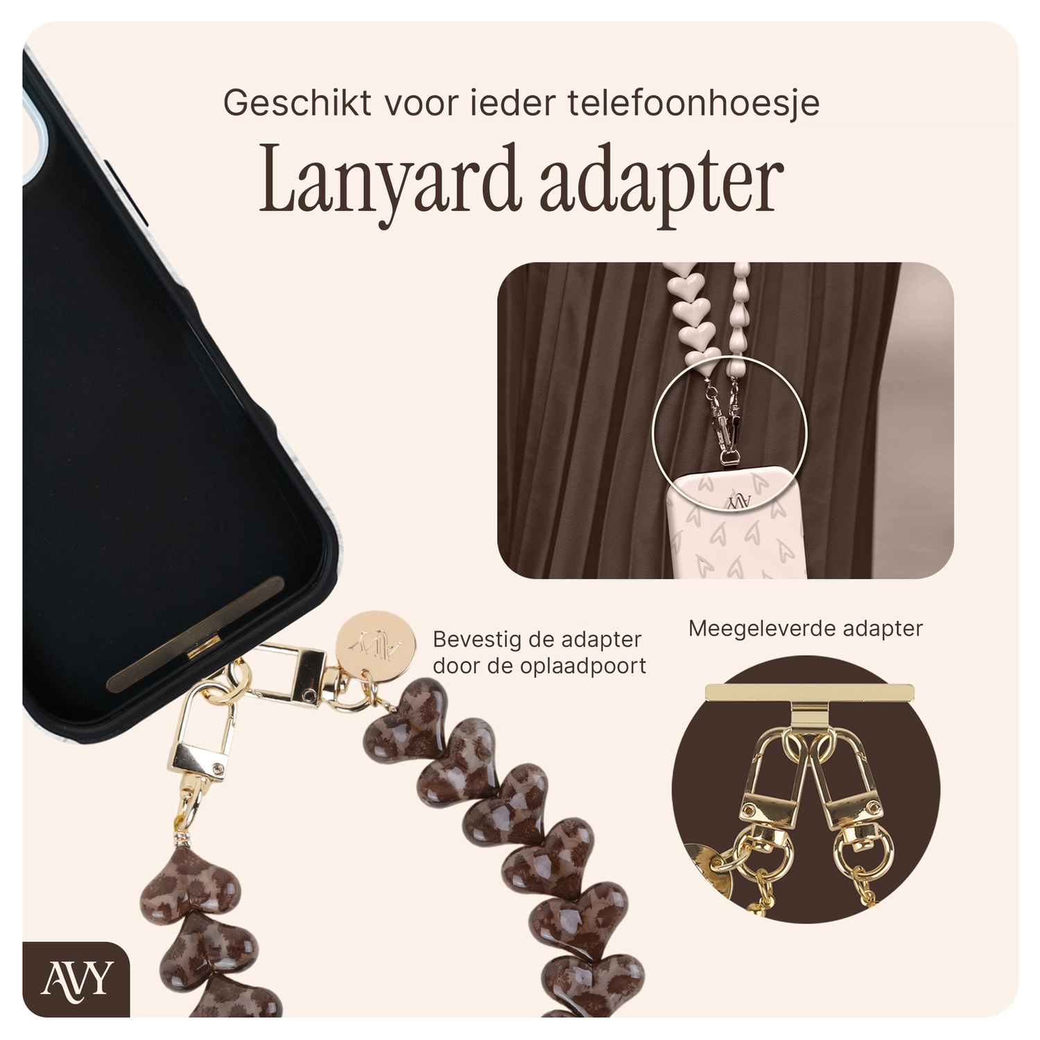 AVY Samsung Galaxy S25 / S24 - Essential Kit - Chocolate - Cupid Leopard afbeelding 7