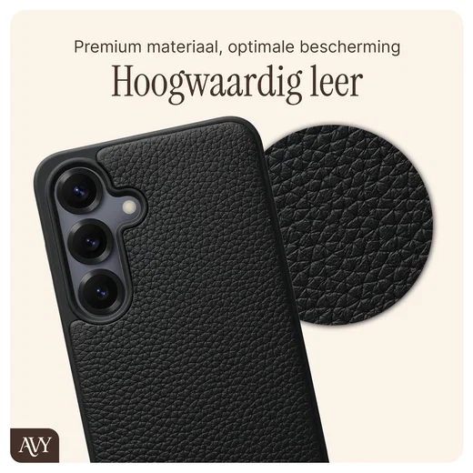AVY Samsung Galaxy S25 / S24 - Styled Kit - Zwart - Long Leather afbeelding 5