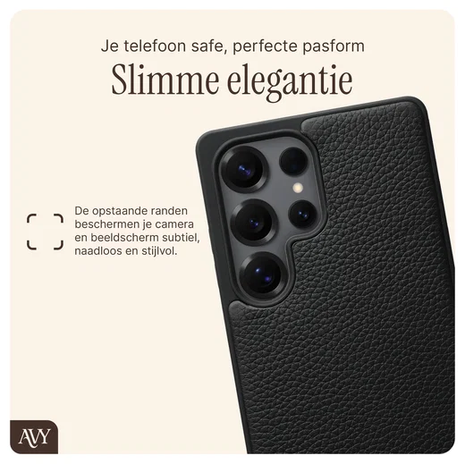 AVY Samsung Galaxy S25 Ultra - Styled Kit - Zwart - Long Leather afbeelding 6