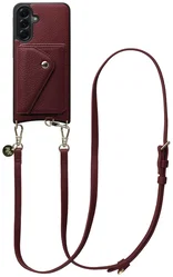 AVY Samsung Galaxy A56 - Styled Kit - Burgundy - Long Leather afbeelding