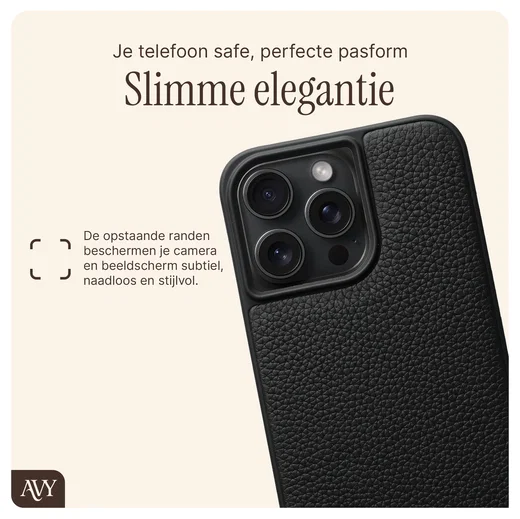AVY Apple iPhone 14 Pro Max - Styled Kit - Zwart - Leather Set afbeelding 7
