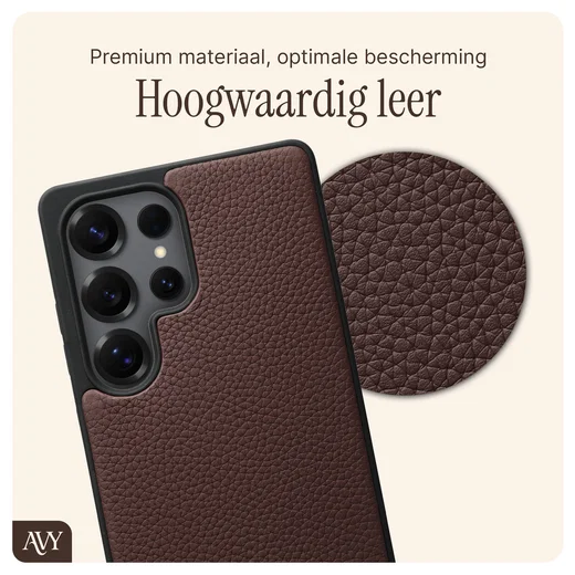 AVY Samsung Galaxy S25 Ultra - Styled Kit - Chocolate - Leather Set afbeelding 5