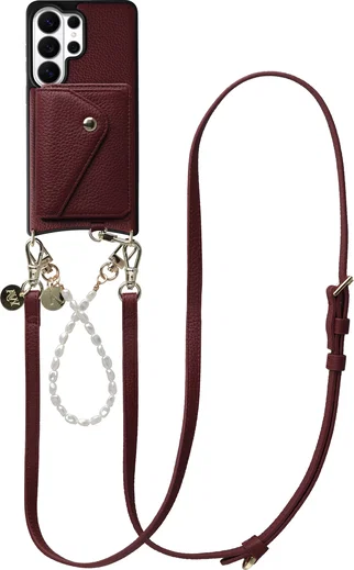 AVY Samsung Galaxy S26 Ultra - Styled Kit - Burgundy - Leather and Pearls afbeelding 1
