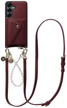 AVY Samsung Galaxy S25 / S24 - Styled Kit - Burgundy - Leather and Pearls