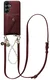 AVY Samsung Galaxy S25 / S24 - Styled Kit - Burgundy - Leather and Pearls afbeelding 1