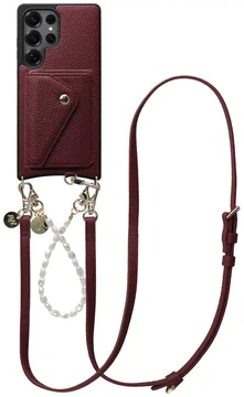 AVY Samsung Galaxy S25 Ultra - Styled Kit - Burgundy - Leather and Pearls