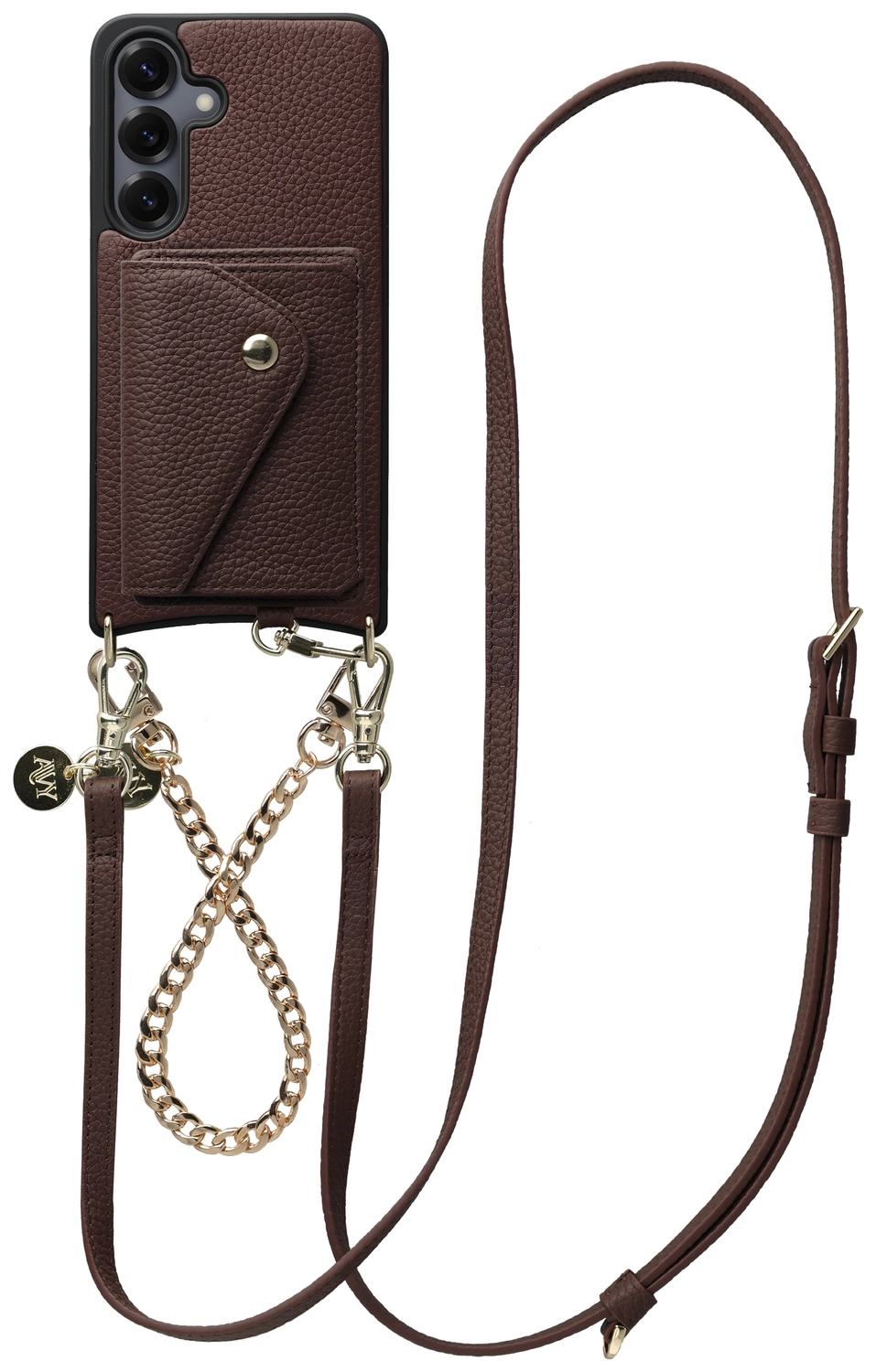 AVY Samsung Galaxy S25 / S24 - Styled Kit - Chocolate - Leather and Gold afbeelding 1